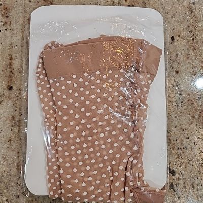 New Women's WOLFORD Fairly Light Satin Touch Dots Tights Size XS